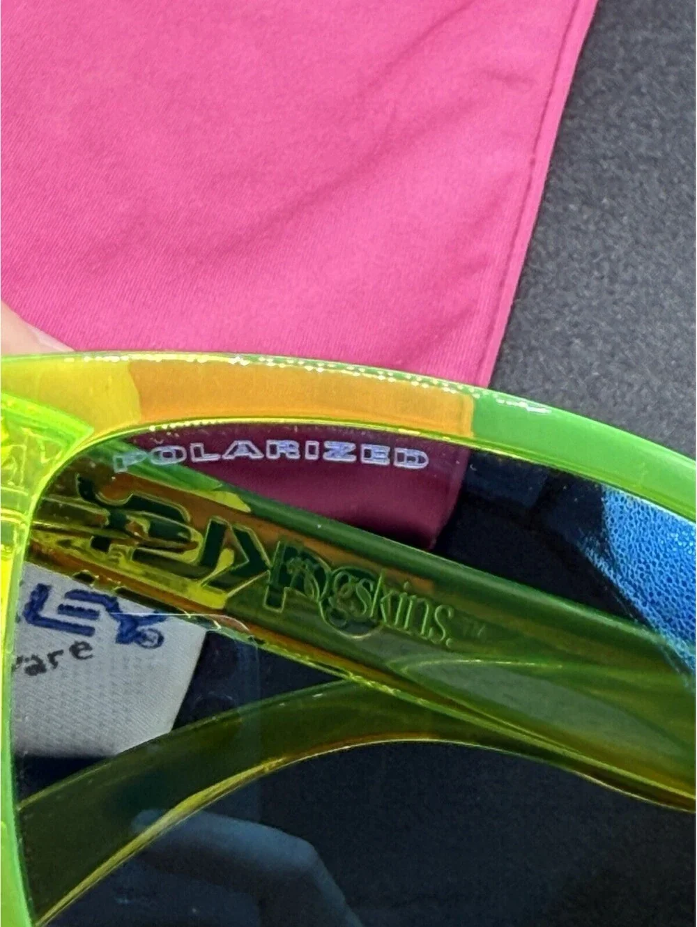 Oakley Frogskin Acid Green/Ice Iridium Polarized Lenses 24-355